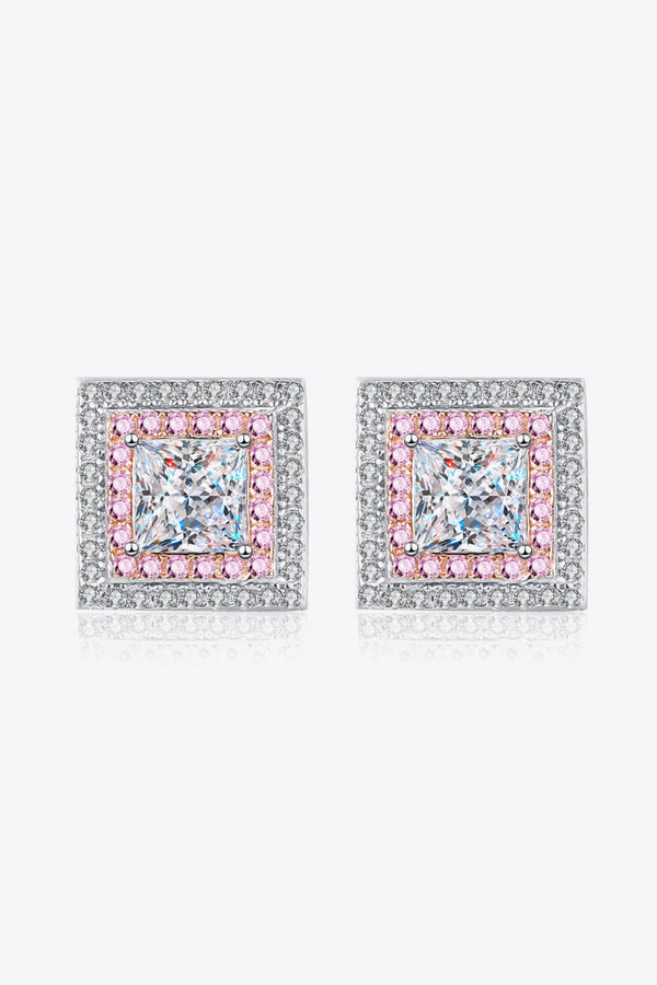 Moissanite Square Stud Earrings