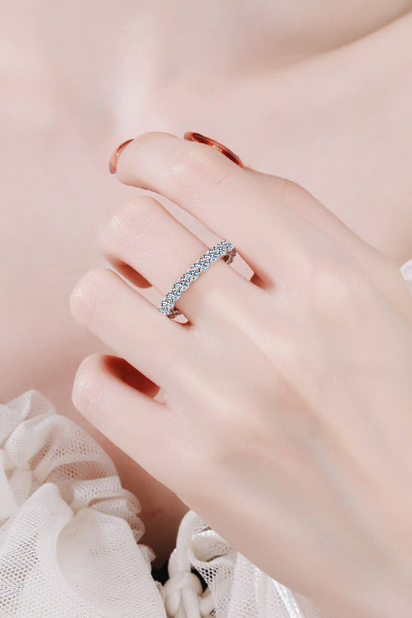 Moissanite Rhodium-Plated Ring