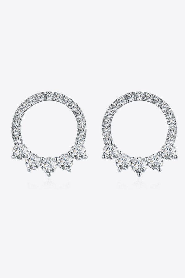 Moissanite Platinum-Plated Earrings