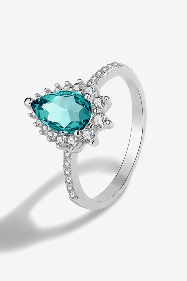 Paraiba Tourmaline Pear Shape Ring